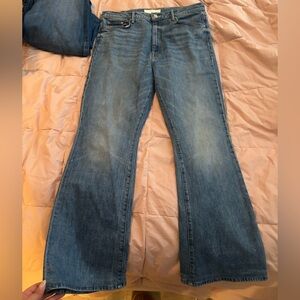 MOTHER High Waisted Weekender Slice Heel Jeans Size 34- 27 inch inseam